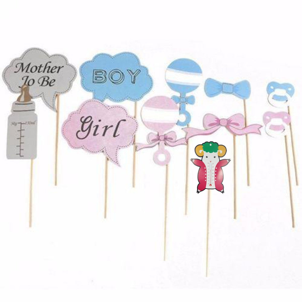 11pc Baby Shower Photo Booth Cardboard Party Props