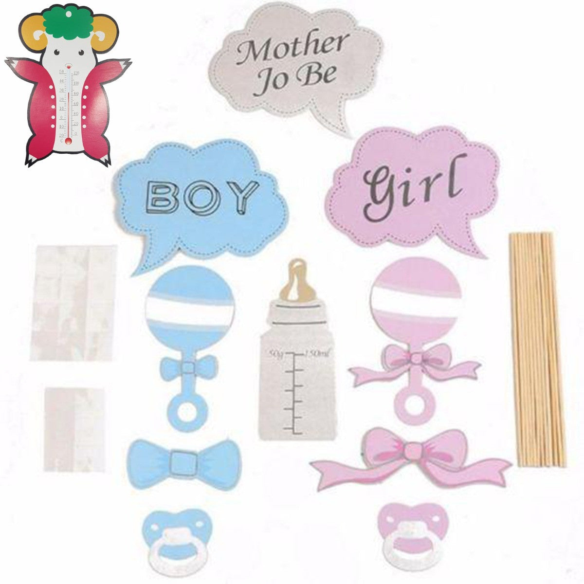 11pc Baby Shower Photo Booth Cardboard Party Props
