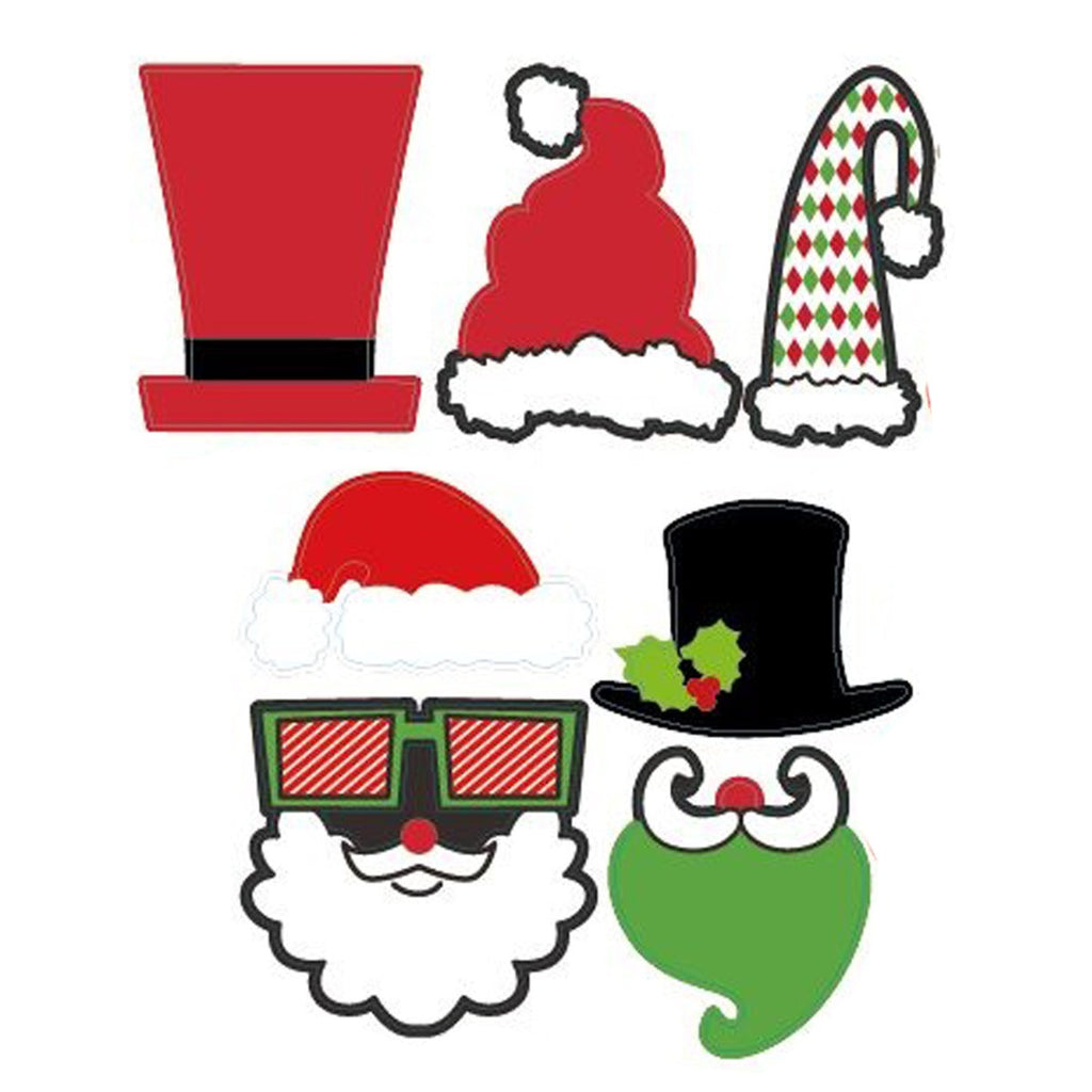 45pc Christmas Photo Booth Cardboard Party Props