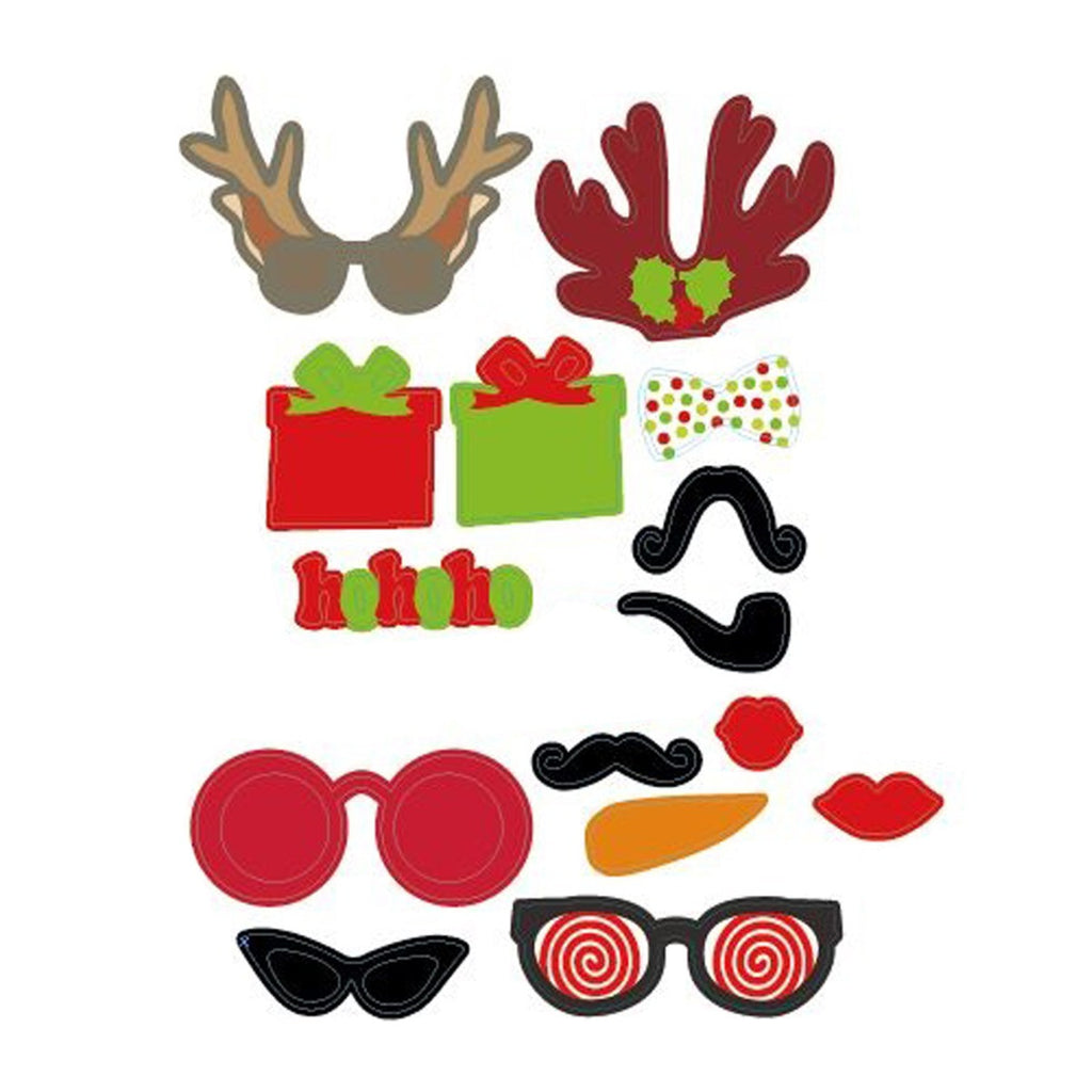45pc Christmas Photo Booth Cardboard Party Props