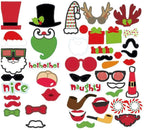 45pc Christmas Photo Booth Cardboard Party Props