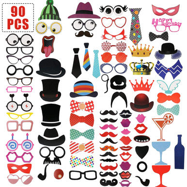 90pc Funny Photo Booth Cardboard Party Props