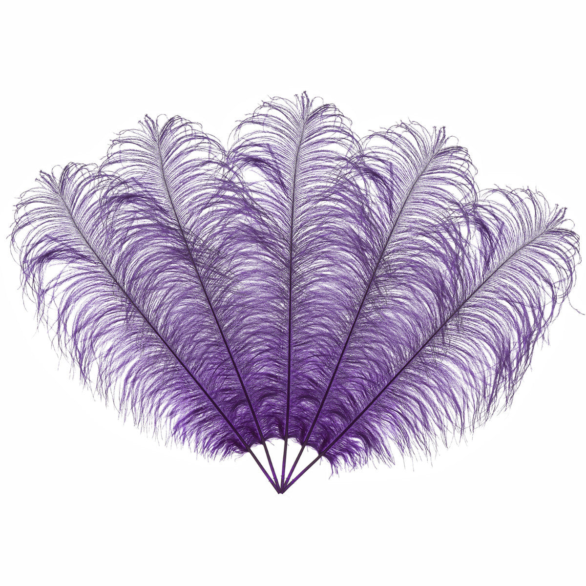 50-60cm Loose Ostrich Feathers, 5pcs - Purple