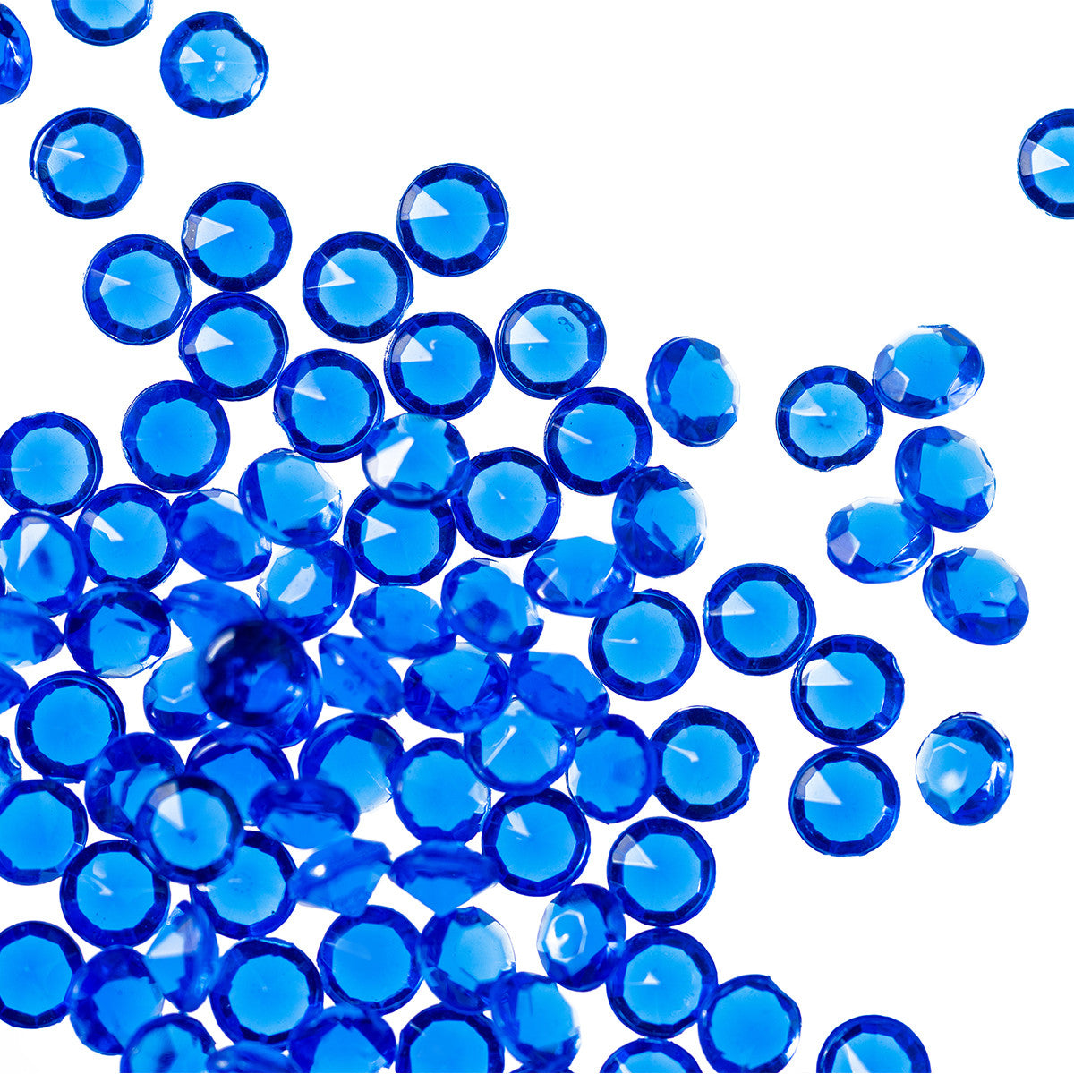 6000 Iridescent Table Scatter Acrylic Crystals, Mixed Sizes - Royal Blue