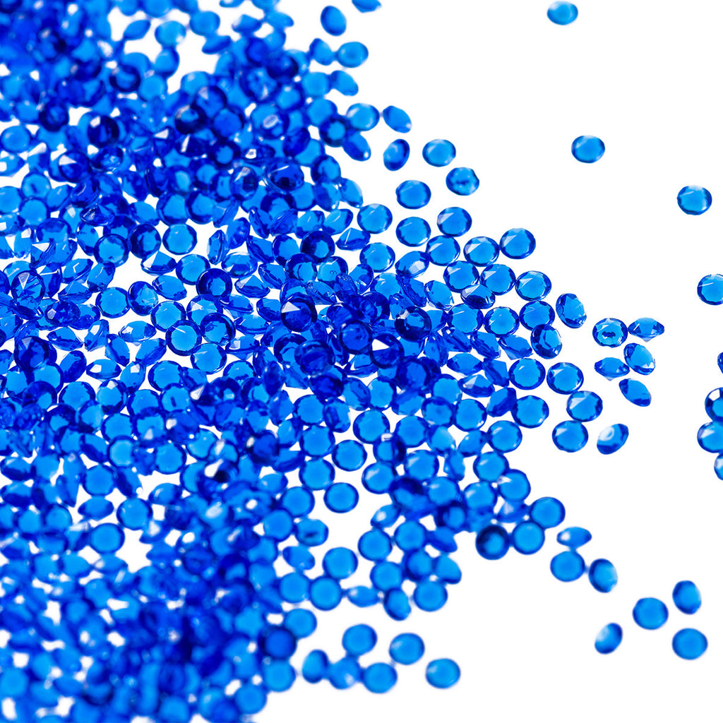 6000 Iridescent Table Scatter Acrylic Crystals, Mixed Sizes - Royal Blue