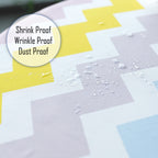 70" Round Premium Waterproof Polyester Tablecloth - Multicoloured Zig-Zag