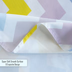 70" Round Premium Waterproof Polyester Tablecloth - Multicoloured Zig-Zag