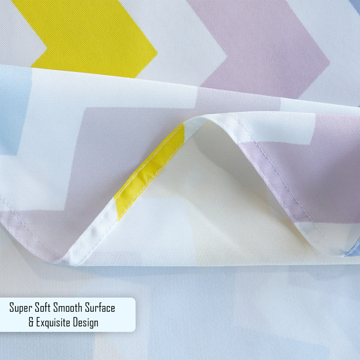 70" Round Premium Waterproof Polyester Tablecloth - Multicoloured Zig-Zag