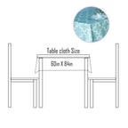 60" x 84" Rectangle Premium Waterproof Polyester Tablecloth - Turquoise with White Geometic Cross & Star Shapes