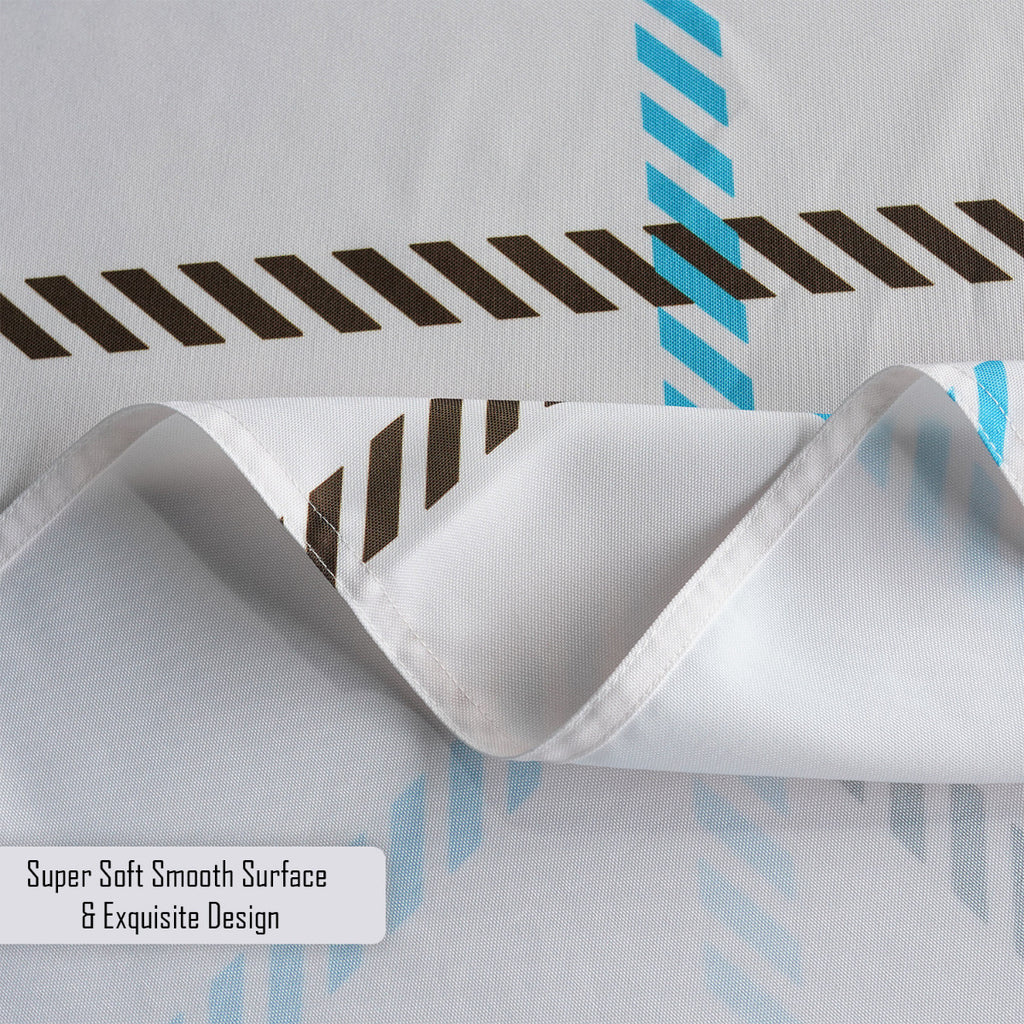 60" x 84" Rectangle Premium Waterproof Polyester Tablecloth - Blue/Brown Check