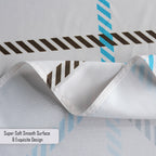 60" x 84" Rectangle Premium Waterproof Polyester Tablecloth - Blue/Brown Check