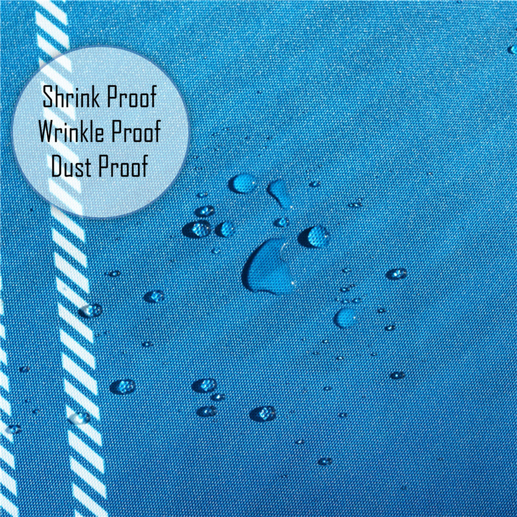 70" Round Premium Waterproof Polyester Tablecloth - Blue Large Cross Stripes