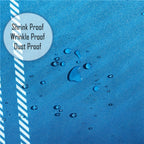 70" Round Premium Waterproof Polyester Tablecloth - Blue Large Cross Stripes
