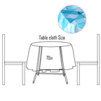 70" Round Premium Waterproof Polyester Tablecloth - Turquoise Large Gingham