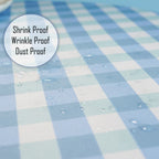 60" x 84" Rectangle Premium Waterproof Polyester Tablecloth - Light Blue & White Gingham