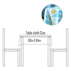 60" x 84" Rectangle Premium Waterproof Polyester Tablecloth - Light Blue & Brown Shards