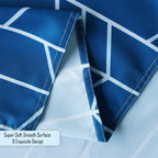 70" Round Premium Waterproof Polyester Tablecloth - Blue with White Arrows