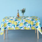 60" x 84" Rectangle Premium Waterproof Polyester Tablecloth - Lemons