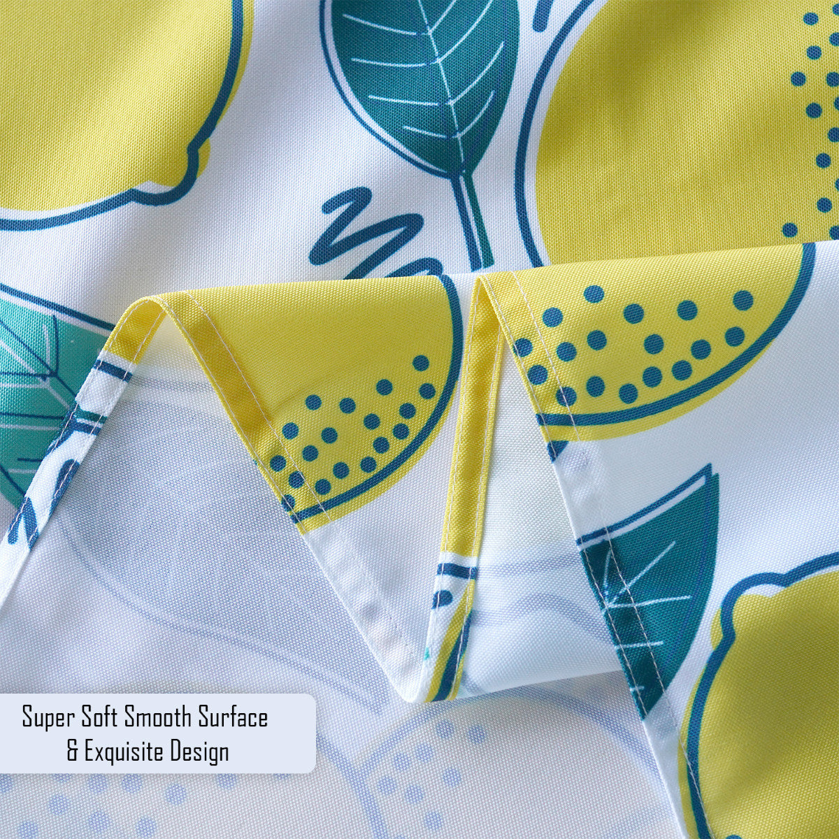 60" x 84" Rectangle Premium Waterproof Polyester Tablecloth - Lemons
