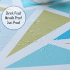 70" Round Premium Waterproof Polyester Tablecloth - Light Blue & Brown Shards