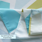 70" Round Premium Waterproof Polyester Tablecloth - Light Blue & Brown Shards