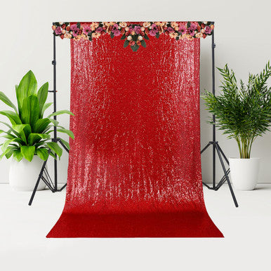 4ft x 7ft Sequin Photography Backdrop - Red