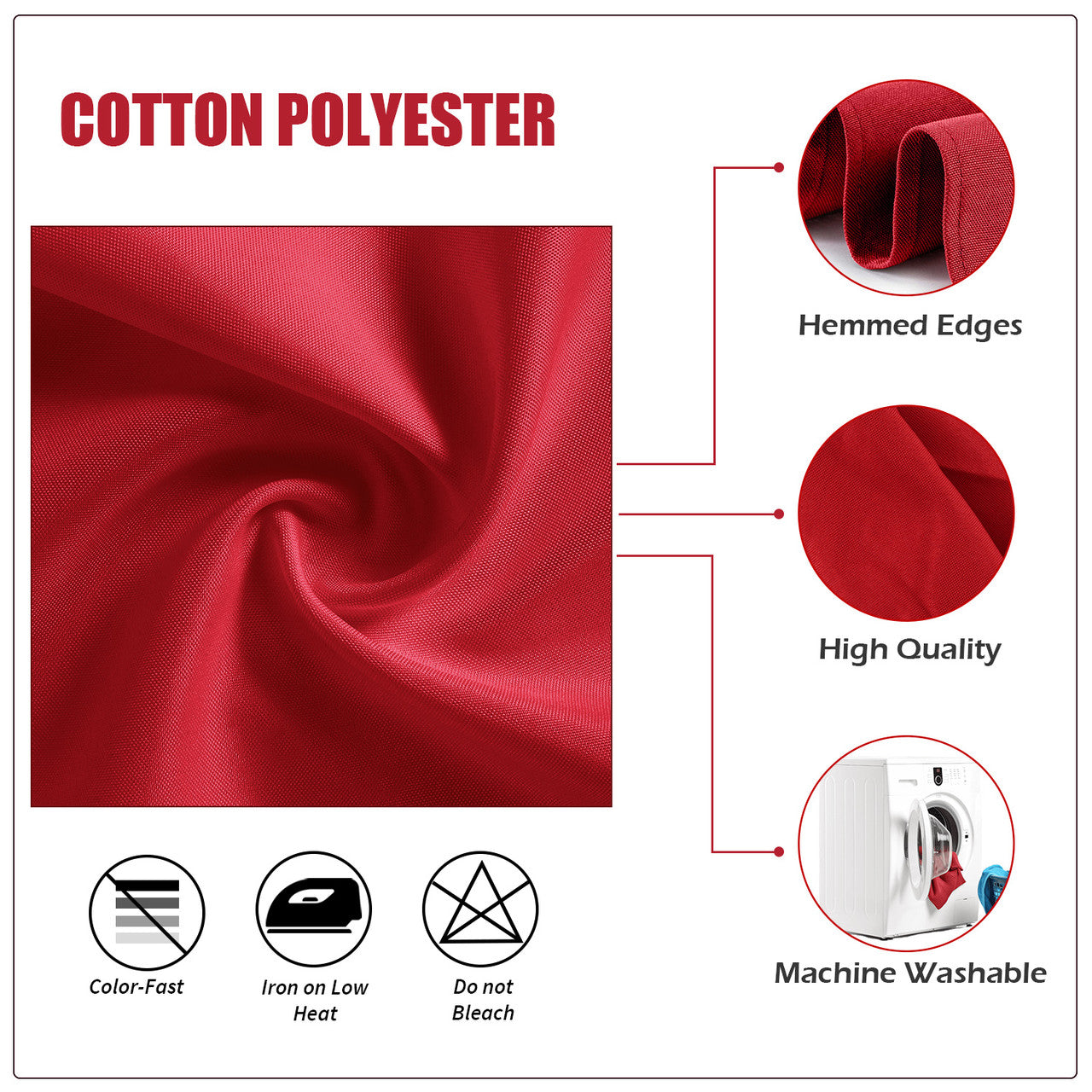 20" Polyester Table Napkin - Red