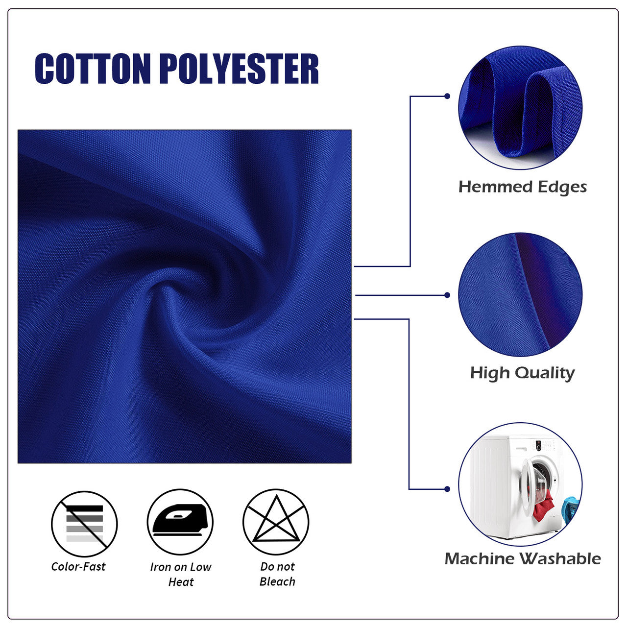 20" Polyester Table Napkin - Royal Blue