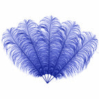 50-60cm Loose Ostrich Feathers, 5pcs - Royal Blue