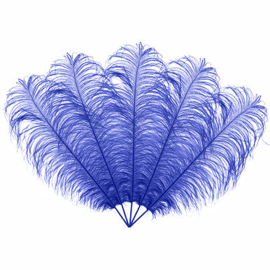 50-60cm Loose Ostrich Feathers, 5pcs - Royal Blue