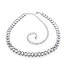 Diamante Waist Belt with Oval Crystals - Silver