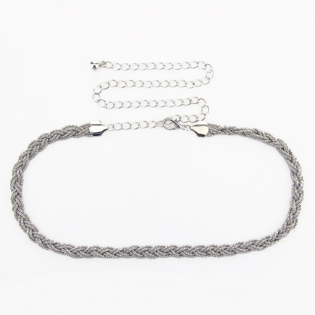 Braided Metal Belt - Silver