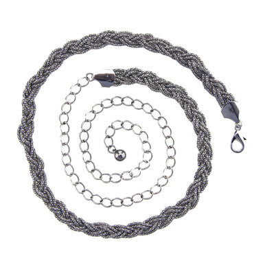 Braided Metal Belt - Gunmetal Black