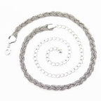 Braided Metal Belt - Silver