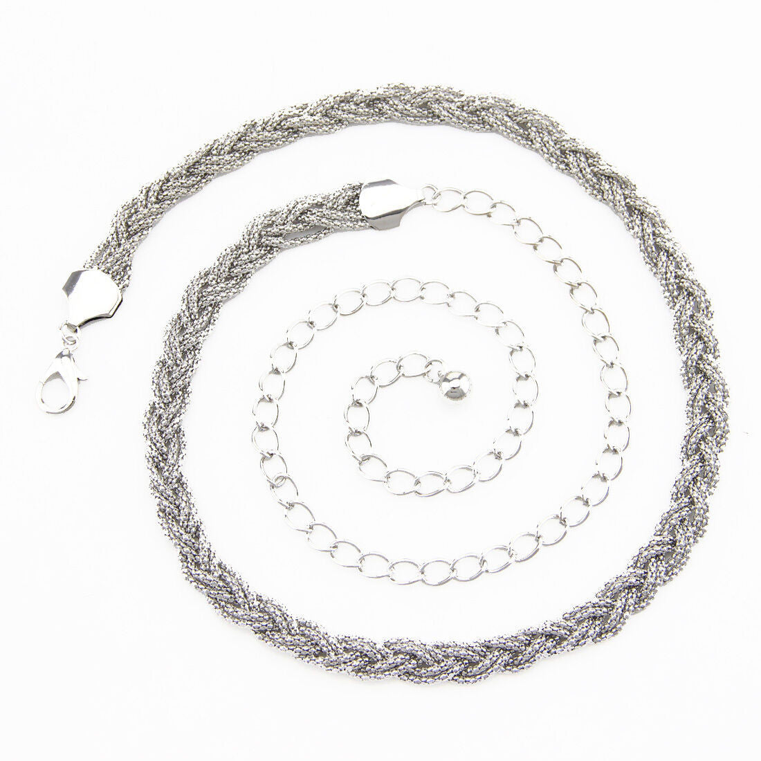 Braided Metal Belt - Silver