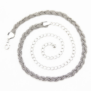 Braided Metal Belt - Silver