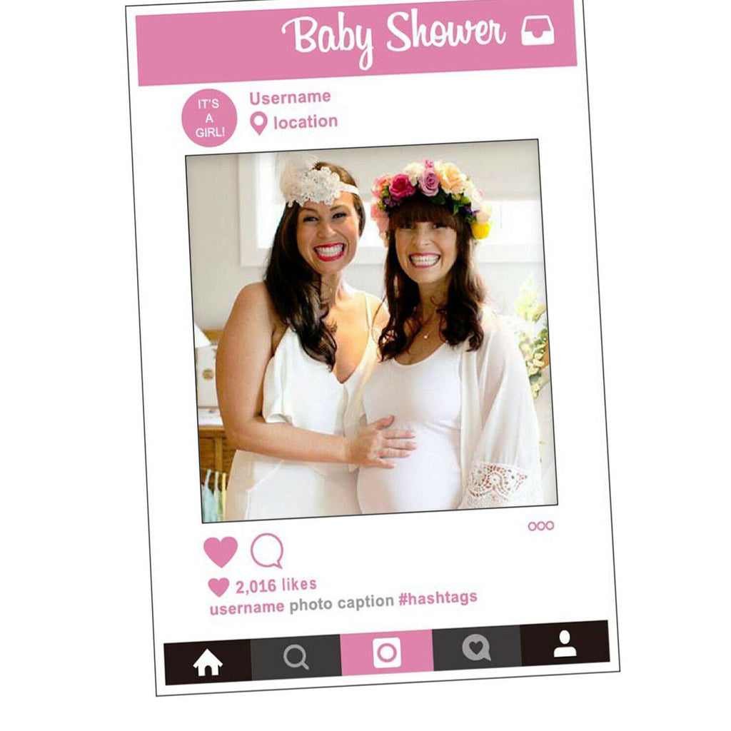 Cardboard Photo Frame Prop - Baby Shower - Pink