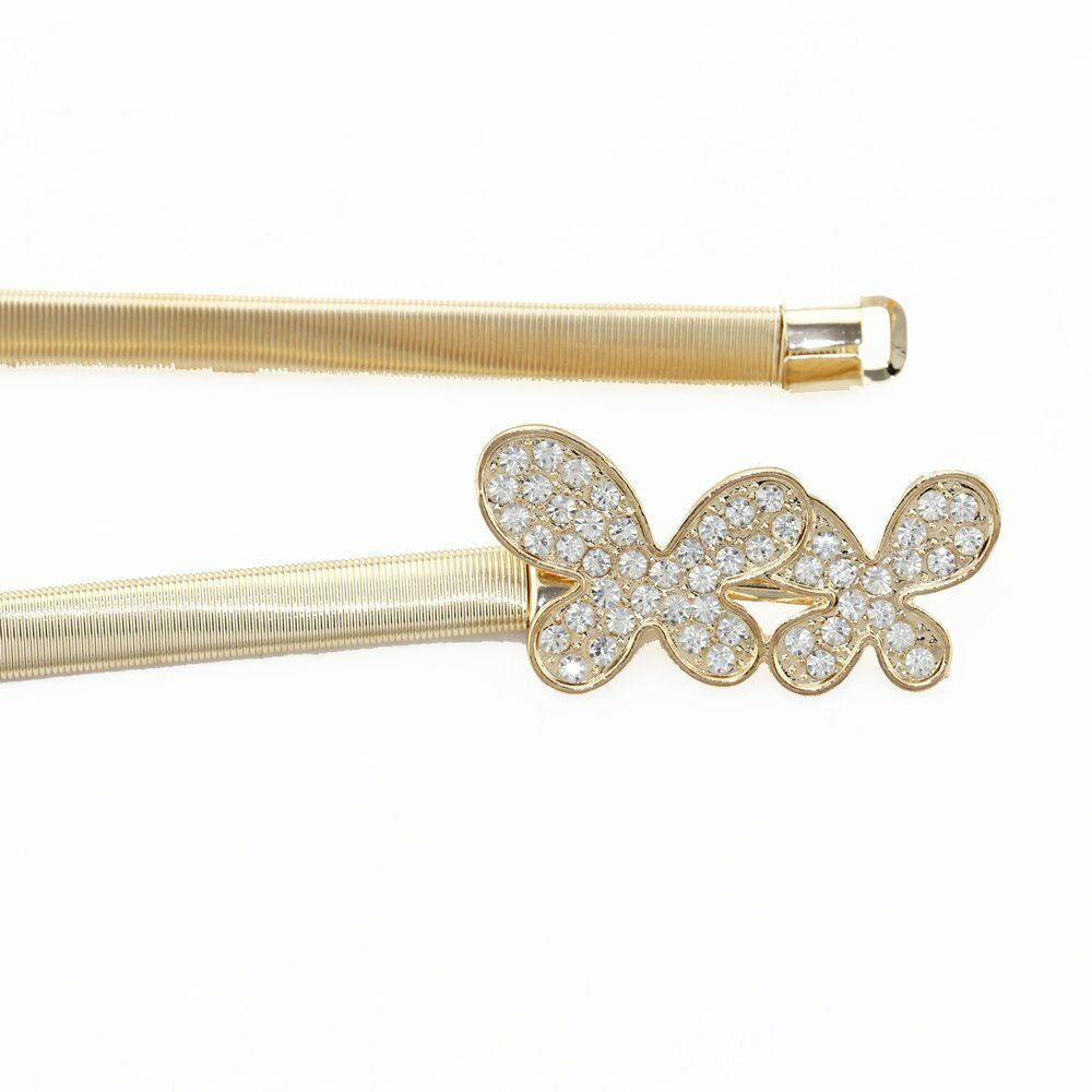 Stretchy Butterfly Metal Belt - Gold