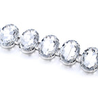 Diamante Waist Belt with Oval Crystals - Silver