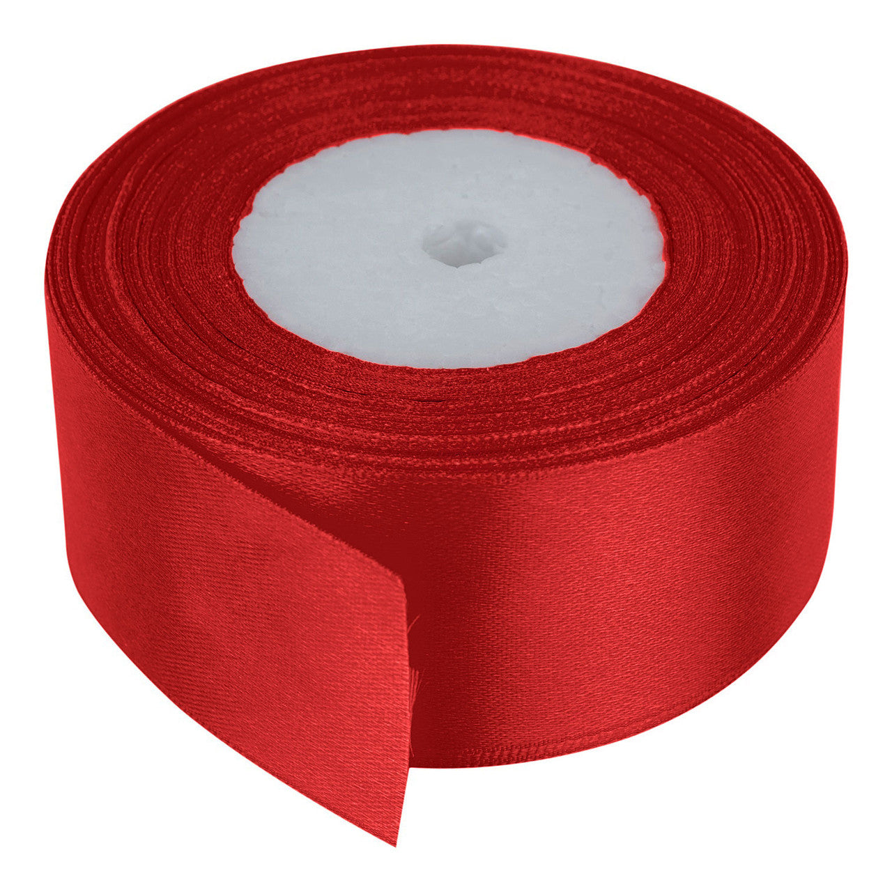 25m Double Sided Satin Ribbon - Scarlet