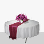 30cm x 274cm Shiny Sequin Table Runner - Fuchsia