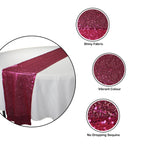 30cm x 274cm Shiny Sequin Table Runner - Fuchsia