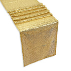 30cm x 274cm Shiny Sequin Table Runner - Gold