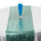 30cm x 274cm Shiny Sequin Table Runner - Mint Green