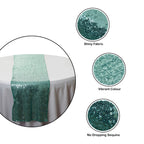 30cm x 274cm Shiny Sequin Table Runner - Mint Green