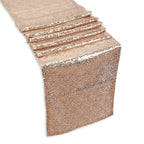30cm x 274cm Shiny Sequin Table Runner - Rose Gold