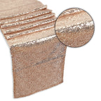 30cm x 274cm Shiny Sequin Table Runner - Rose Gold