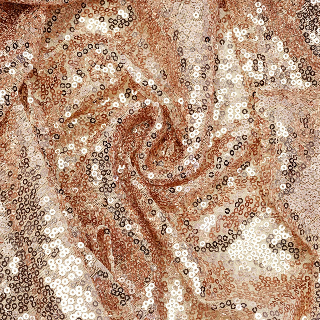 30cm x 274cm Shiny Sequin Table Runner - Rose Gold