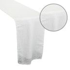 30cm x 274cm Shiny Sequin Table Runner - White