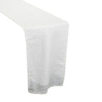 30cm x 274cm Shiny Sequin Table Runner - White